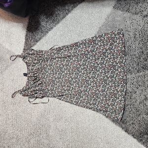 Floral Scoop Neck Mini Dress